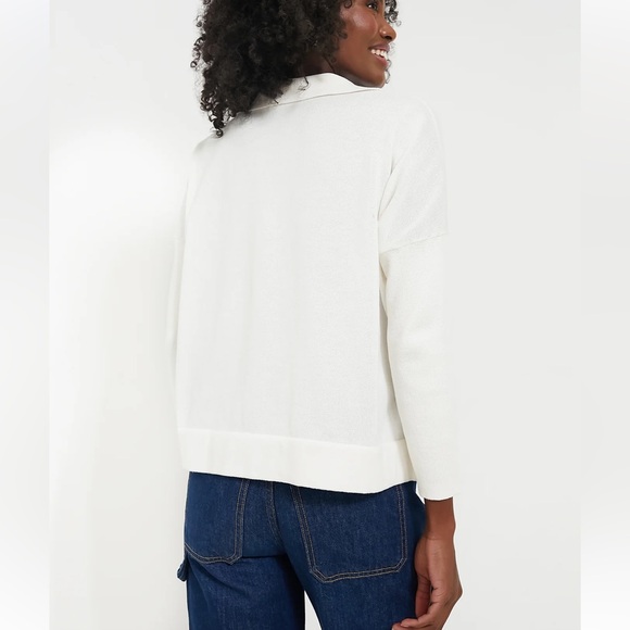 TUCKERNUCK White Clayton Long Sleeve Knit Polo Size XL/XXL Spread Collar NWT - Picture 4 of 13